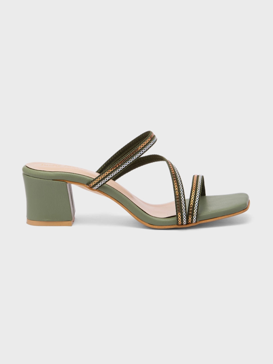 Lucky Feet Festive Strappy Block Heels, Women Party Sandals, Bohemian Block Heels, Unique Strap Sandals, Comfortable Festive Heels
