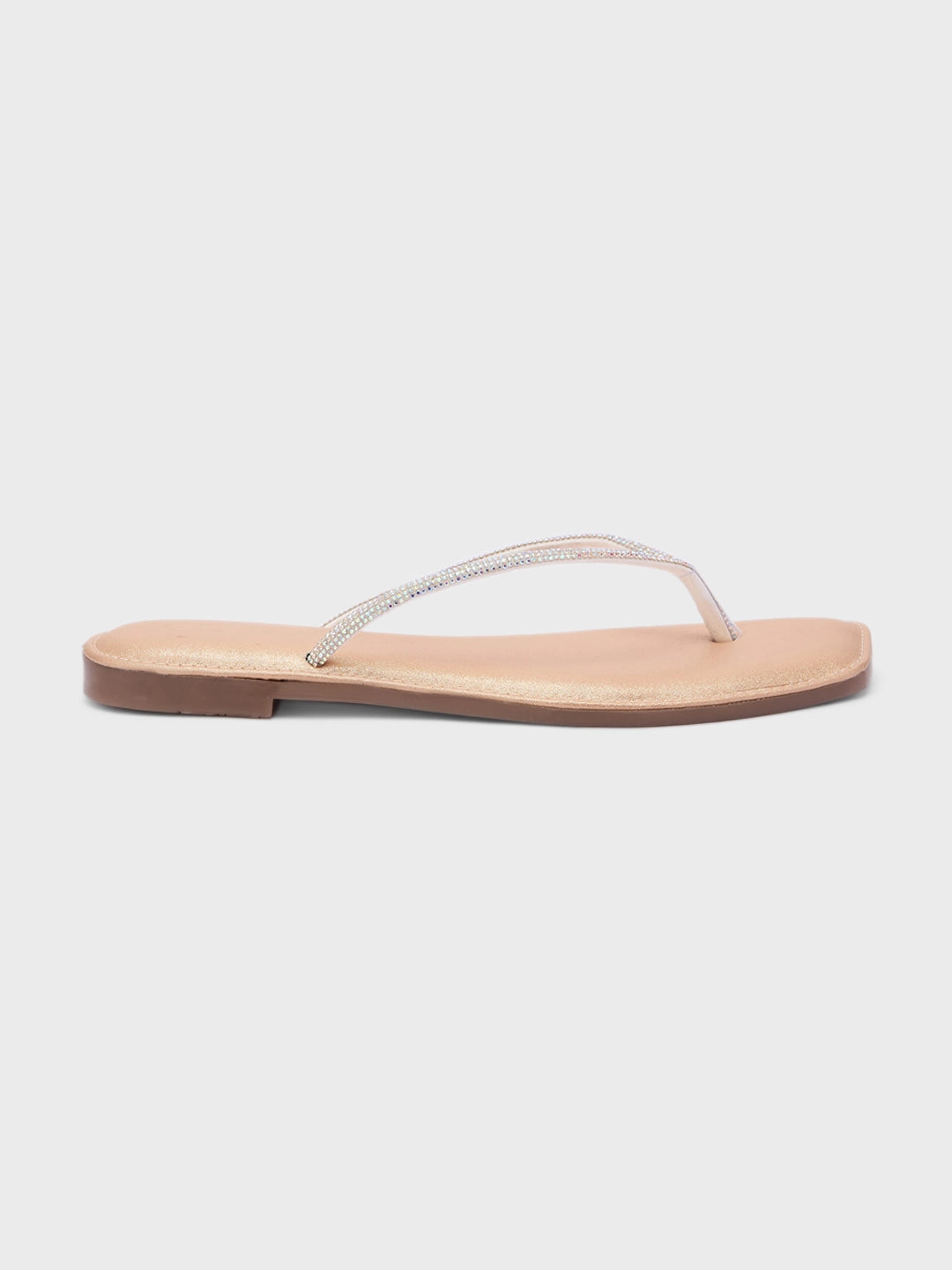 Lucky Feet Glitter V-Strap Flat Slipper for Women Sparkly Flats, Comfortable and Modern Flats Slipper