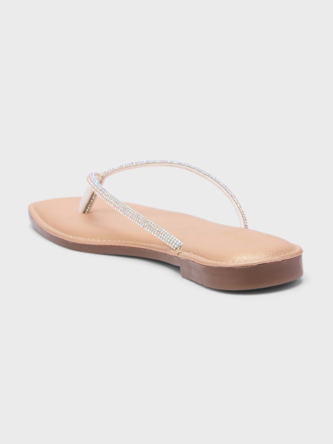 Lucky Feet Glitter V-Strap Flat Slipper for Women Sparkly Flats, Comfortable and Modern Flats Slipper