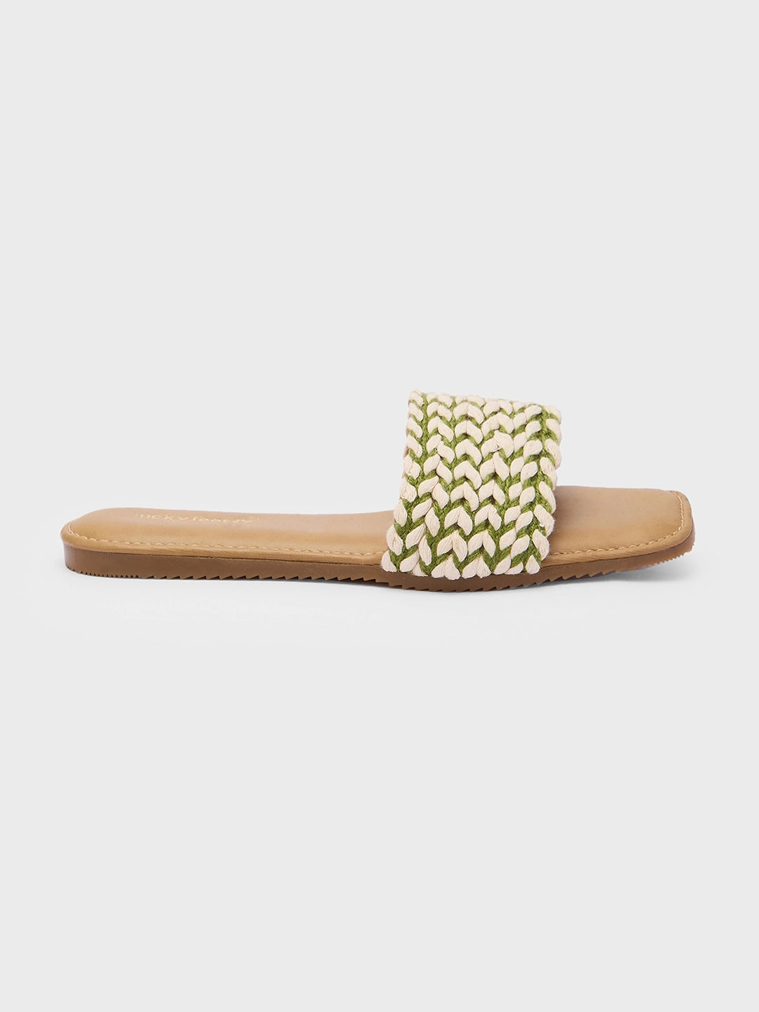 Lucky Feet Braided Flat Mules, Woven Slip-on Slipper, Women Casual Flats, Comfortable Square Toe Slipper